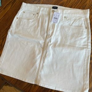 JCrew white denim skirt